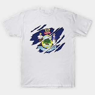 Tear Away Maine Flag T-Shirt